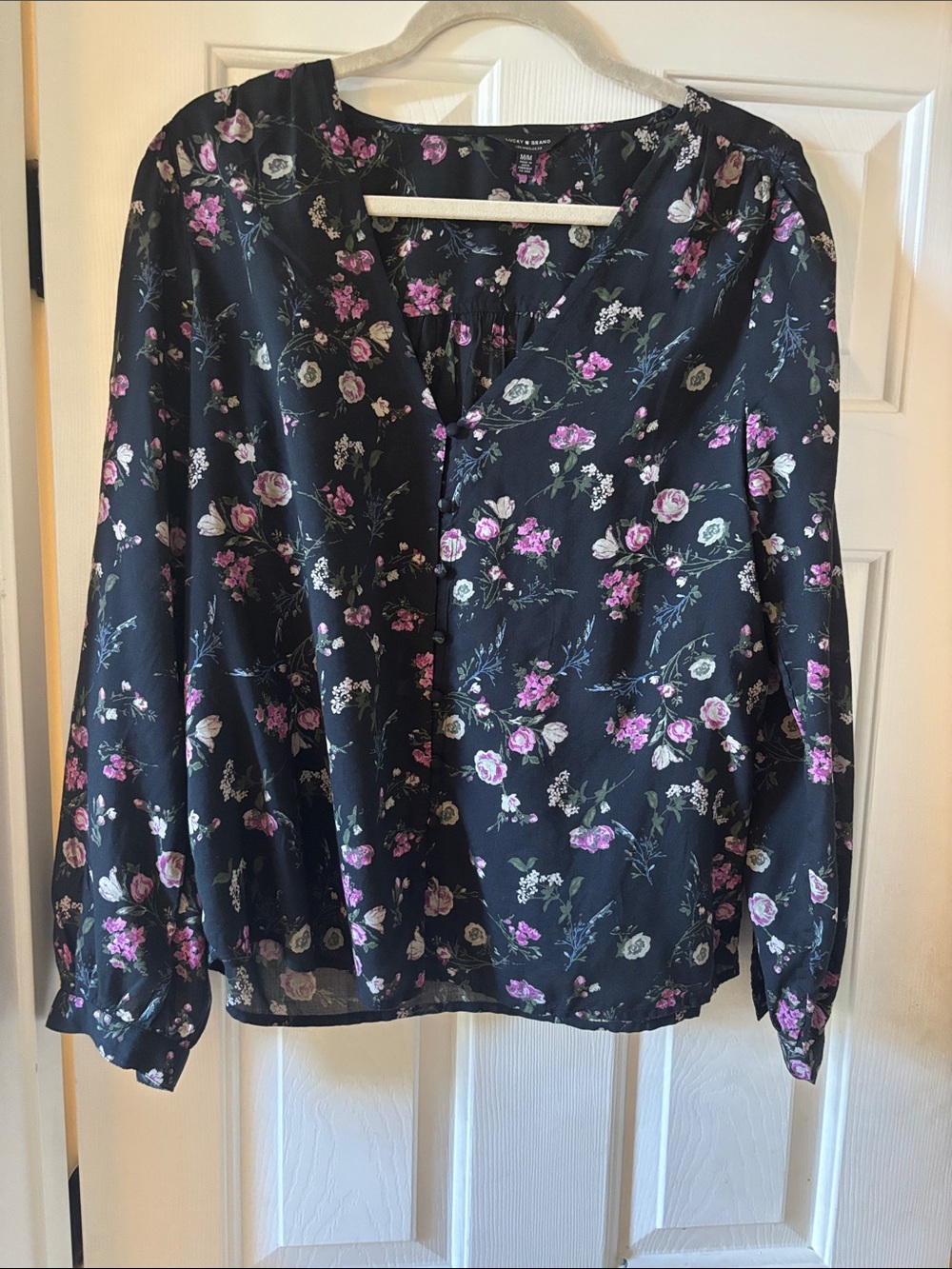 Lucky brand floral blouse size M